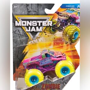 MONSTER JAM ZOMBIE CYBERFLARE 1:64 MONSTER TRUCK PINK YELLOW BLUE